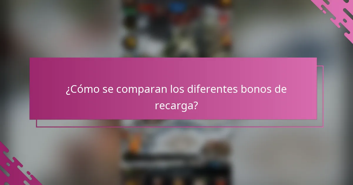 ¿Cómo se comparan los diferentes bonos de recarga?