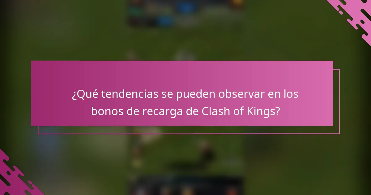 ¿Qué tendencias se pueden observar en los bonos de recarga de Clash of Kings?